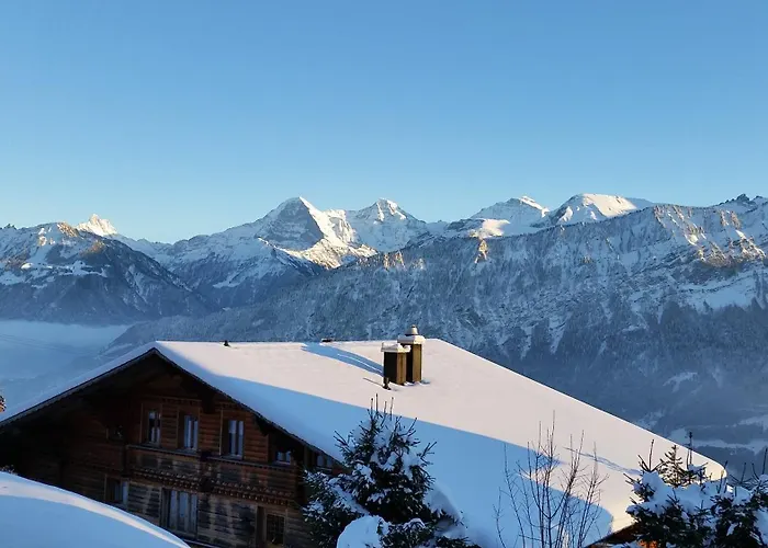 Hinkelstein In Beatenberg Traumhafte Aussicht Auf Eiger, Moench & Jungfrau בית נופש *